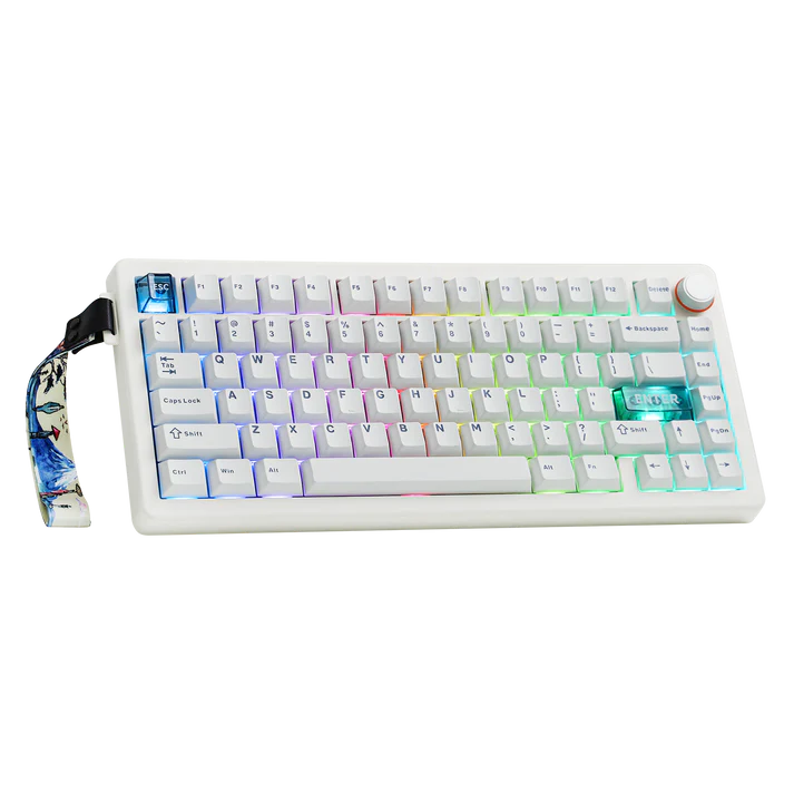 CIDOO QK75 75% VIA Programmable Gasket Wired/Bluetooth/2.4GHz Wireless Mechanical Keyboard with 4000mAh Battery & RGB Backlight - Vue 4 | Keyboard Maroc
