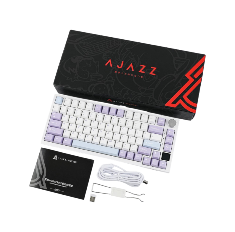 Ajazz AK820 Pro 75% Mechanical Keyboard White Purple - Keyboard photo 2 - Epic Key Morocco