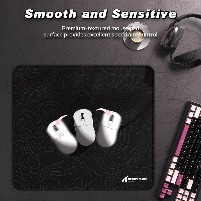 ATTACK SHARK CM02 eSport Gaming Mousepad (Black Contour) - Vue 3 | Mouse Pad Maroc