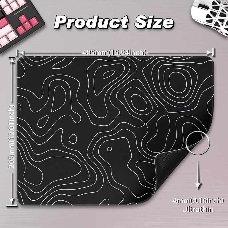 ATTACK SHARK CM02SE eSport Gaming Mousepad (410x310x4 MM) Black Contours - Vue 4 | Mouse Pad Maroc