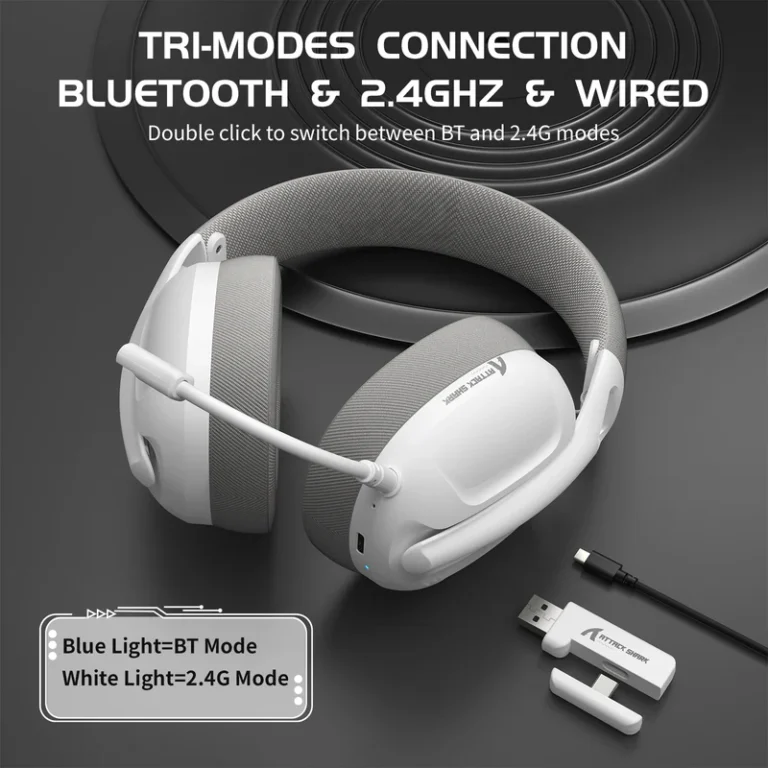 ATTACK SHARK L80 Ultra-Light Tri-Mode Gaming Headset - Gaming Headset photo 2 - Epic Key Morocco