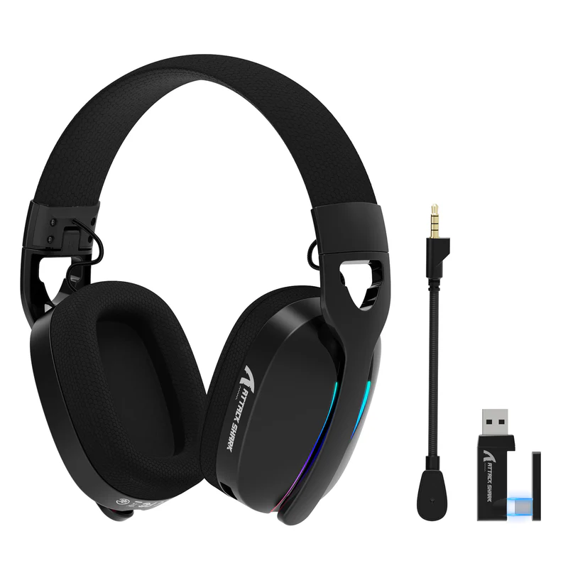 ATTACK SHARK L90 Foldable RGB Ultra-Light Tri-Mode Gaming Headset (Black) - Gaming Headset | Acheter au Maroc - Epic Key