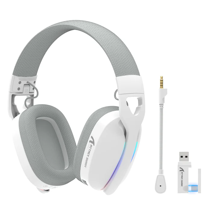 ATTACK SHARK L90 Foldable RGB Ultra-Light Tri-Mode Gaming Headset (White) - Buy Gaming Headset online in Morocco | Epic Key