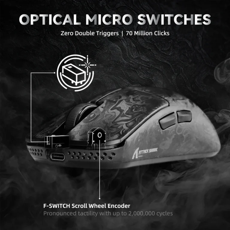 ATTACK SHARK R11 ULTRA Carbon Fiber Wireless Gaming Mouse - Mouse photo 3 - Epic Key Morocco