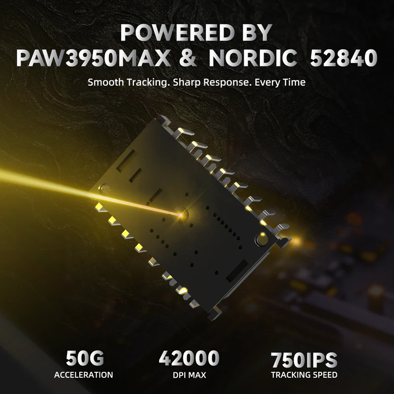 ATTACK SHARK R11 ULTRA Carbon Fiber Wireless Gaming Mouse With C06 Coiled Cable Forged Black - Vue 6 | Mouse Maroc