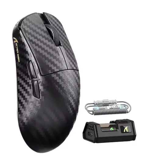 ATTACK SHARK R11 ULTRA Carbon Fiber Wireless Gaming Mouse With C06 Coiled Cable Weave Black - Epic Key Morocco