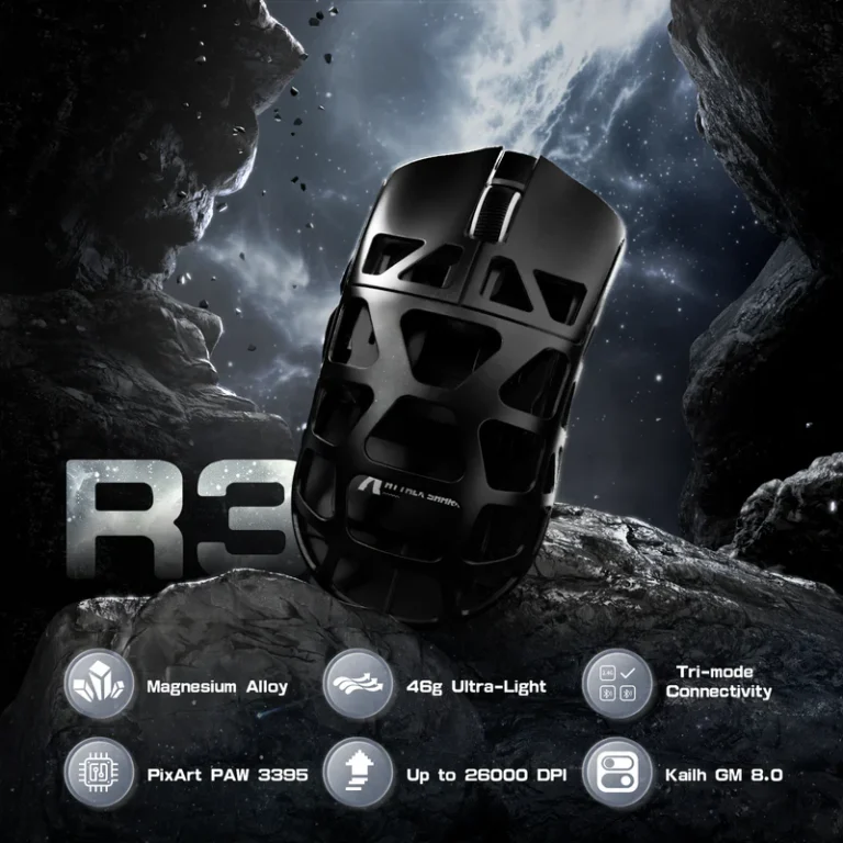 ATTACK SHARK R3 Magnesium Alloy Gaming Mouse 8K (Black) - Mouse photo 4 - Epic Key Morocco