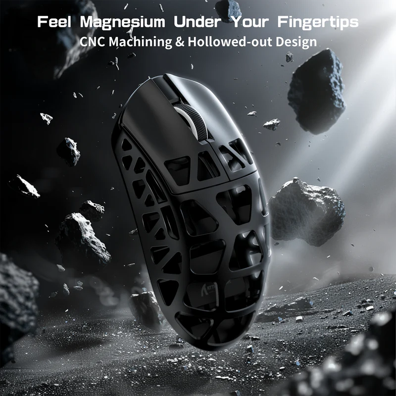 ATTACK SHARK R3 Magnesium Alloy Gaming Mouse 8K (Black) - Vue 5 | Mouse Maroc