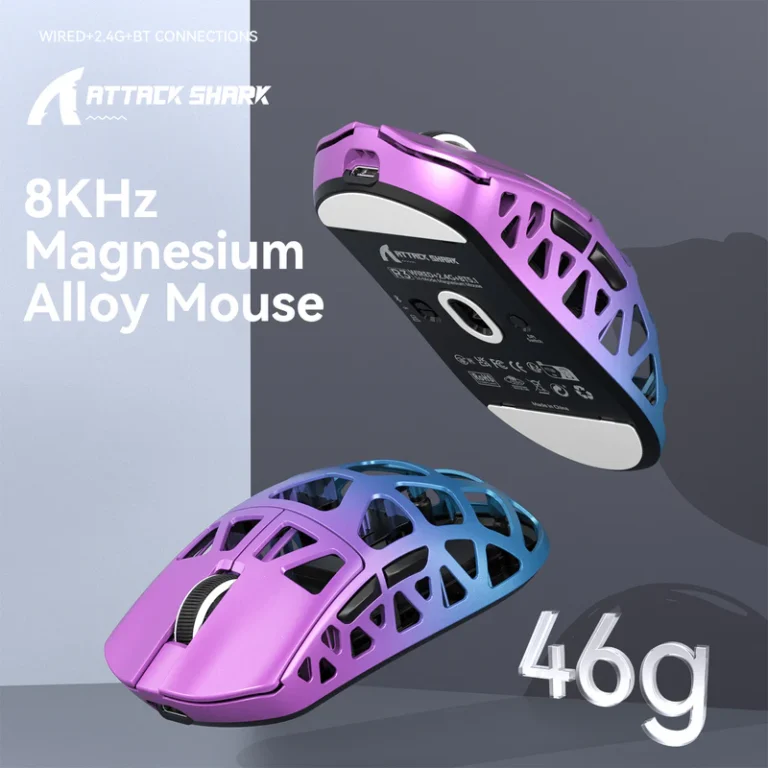 ATTACK SHARK R3 Magnesium Alloy Gaming Mouse 8K (Purple) - Mouse photo 2 - Epic Key Morocco