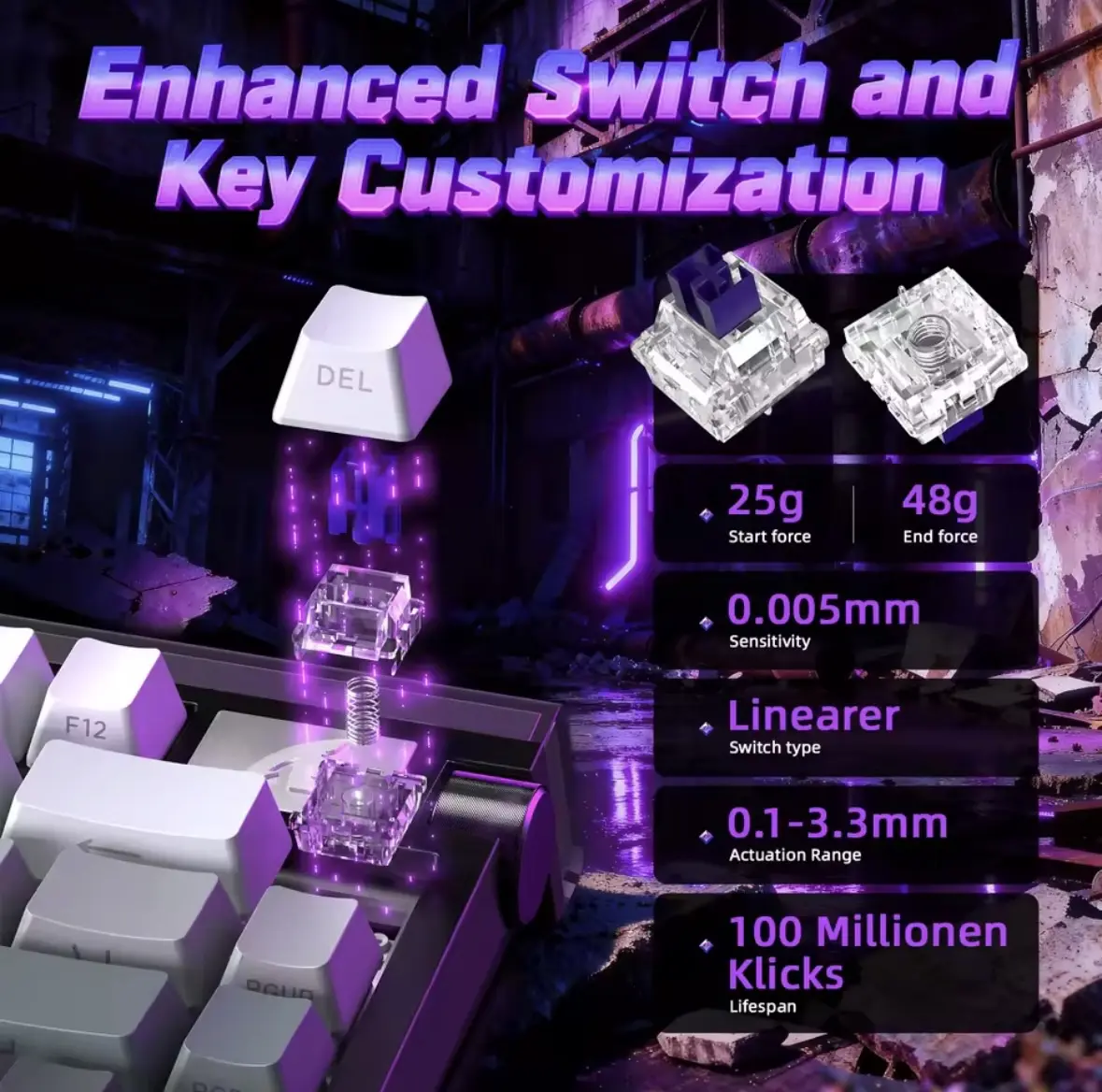 ATTACK SHARK R85 HE Rapid Trigger Keyboard Magnetic - Vue 2 | Keyboard Maroc