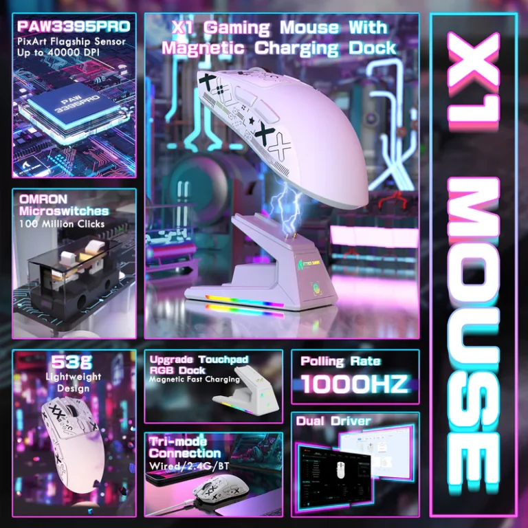 ATTACK SHARK X1 – Ultra-Light Tri-Mode Gaming Mouse - Mouse photo 2 - Epic Key Morocco