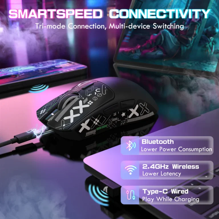 ATTACK SHARK X1 – Ultra-Light Tri-Mode Gaming Mouse (Black) - Mouse photo 5 - Epic Key Morocco