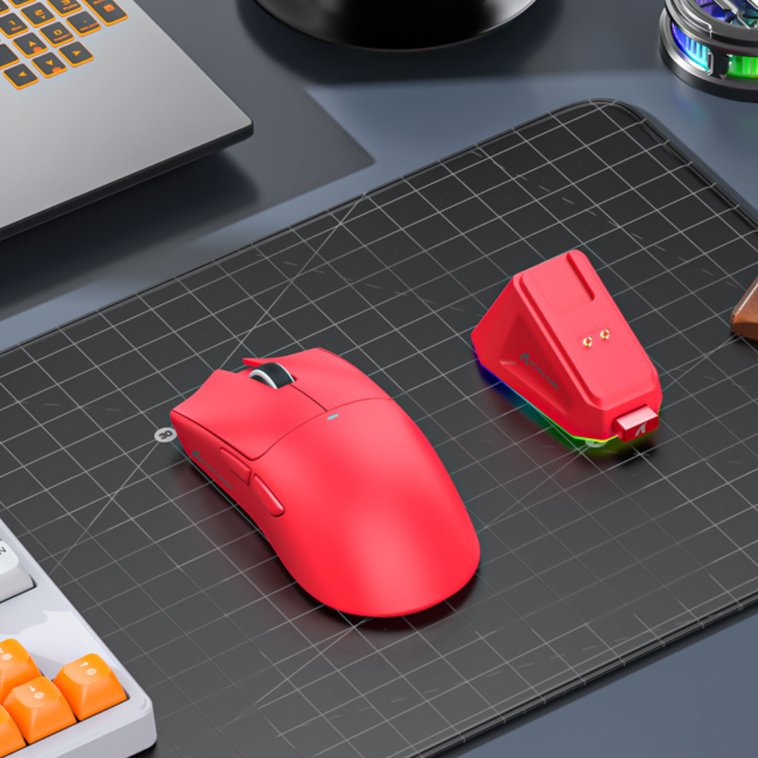 ATTACK SHARK X11 Wireless Gaming Mouse with Charging Dock (Red) No stickers - Vue 2 | Mouse Maroc