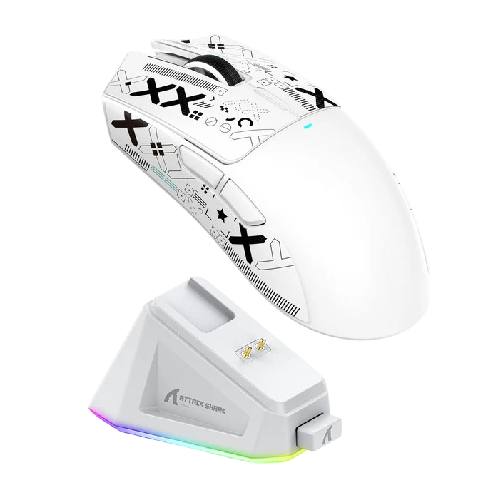 ATTACK SHARK X11 Wireless Gaming Mouse with Charging Dock (white) - Mouse | Acheter au Maroc - Epic Key