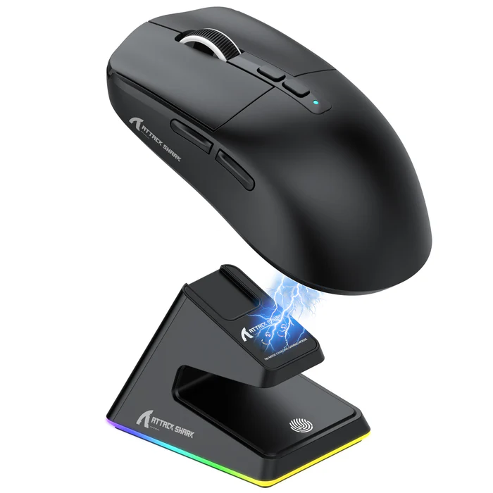 ATTACK SHARK X6 Lightweight Wireless Gaming (Black) - Vue 2 | Mouse Maroc