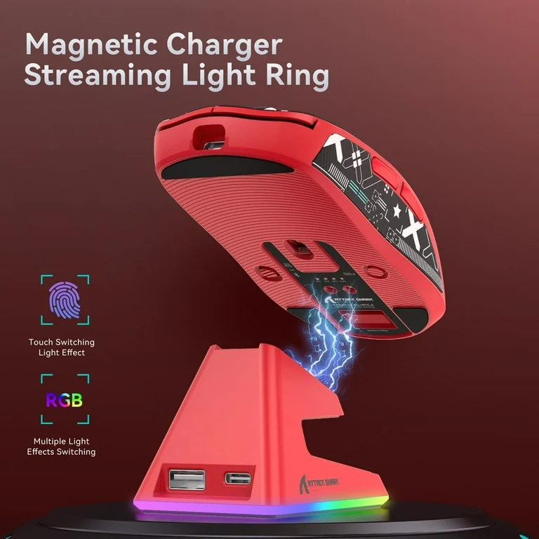 ATTACK SHARK X6 Lightweight Wireless Gaming (Red) - Mouse photo 3 - Epic Key Morocco