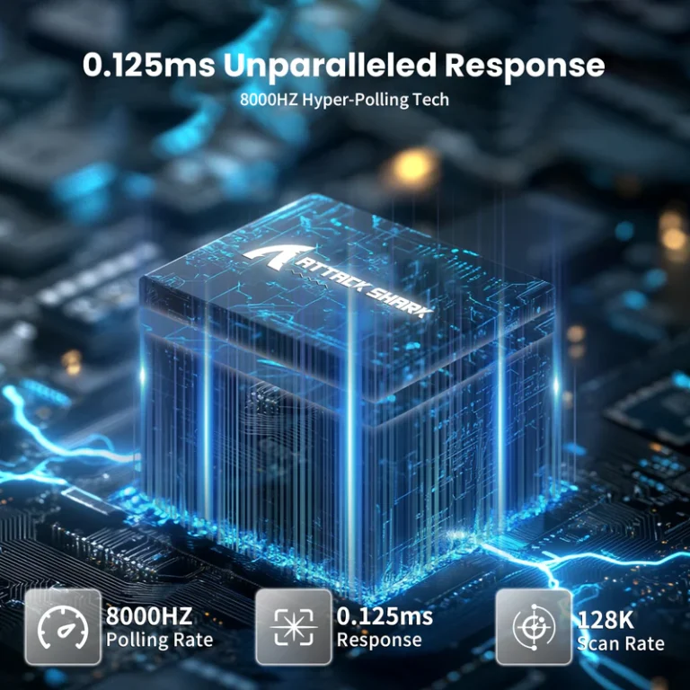 ATTACK SHARK X68 HE – 60% Wired Magnetic Gaming Keyboard with Rapid Trigger, 8KHz Polling Rate, C01PRO Coiled Cable, and RGB Backlight - Keyboard photo 5 - Epic Key Morocco