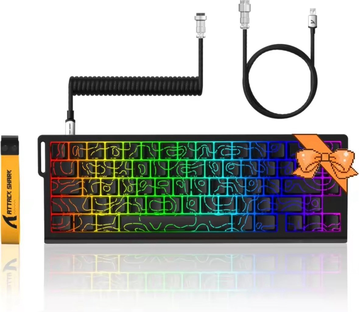 ATTACK SHARK X68 HE Rapid Trigger Keyboard Magnetic Switch with C01PRO Coiled Cable - Epic Key Morocco