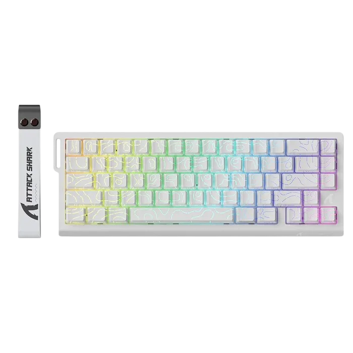 ATTACK SHARK X68 HE Rapid Trigger Magnetic Switch Keyboard White Contours - Keyboard available at Epic Key Morocco