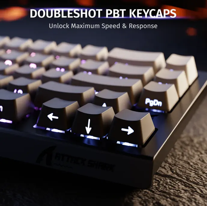 ATTACK SHARK X68 HE Rapid Trigger Magnetic Switch Keyboard Black Gradient - Keyboard photo 3 - Epic Key Morocco