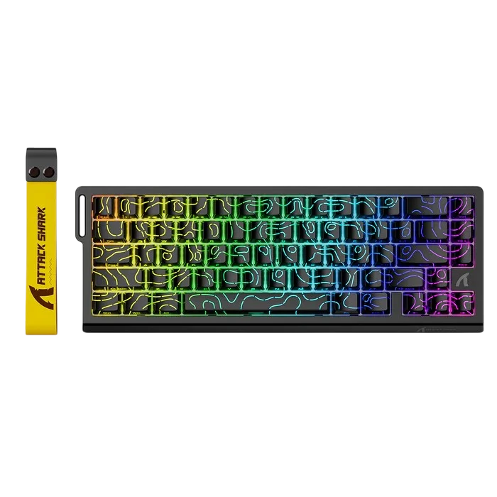 ATTACK SHARK X68 HE Rapid Trigger Magnetic Switch Keyboard Black Contours - Keyboard available at Epic Key Morocco