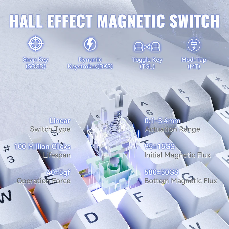 ATTACK SHARK X68 MAX HE Rapid Trigger Aluminum Keyboard Magnetic Switch - Vue 5 | Magnetic Keyboards Maroc