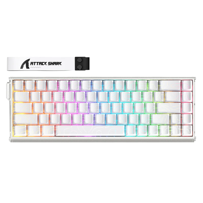 ATTACK SHARK X68 MAX HE Rapid Trigger Aluminum Keyboard Magnetic Switch (White Contours) - Epic Key Morocco