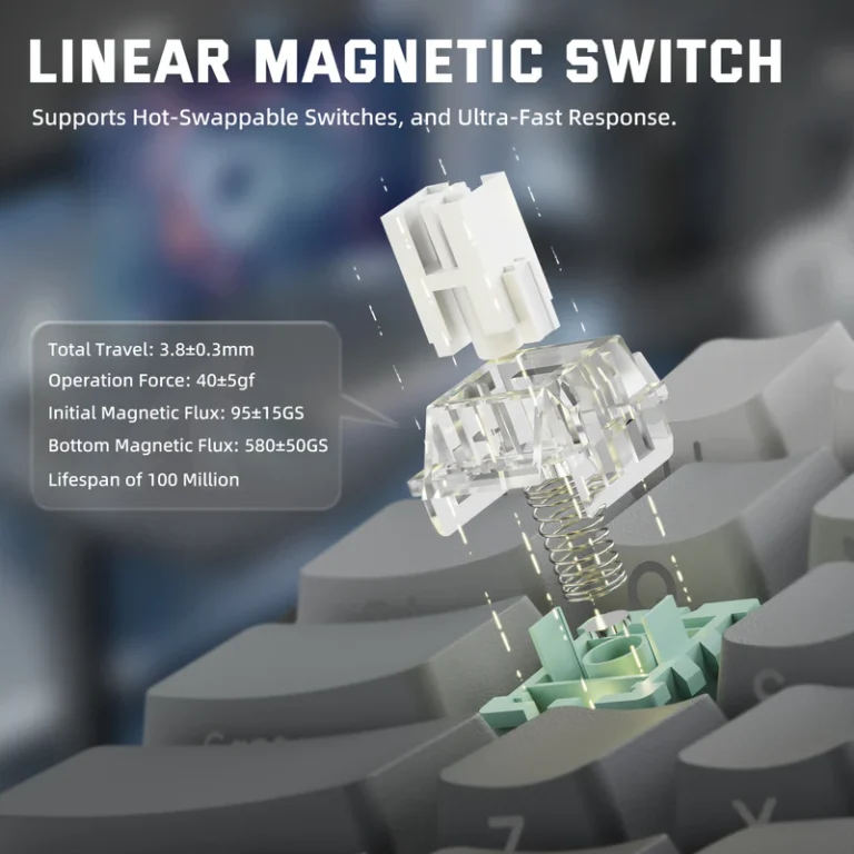 ATTACK SHARK X68PRO HE Wireless Rapid Trigger Keyboard Magnetic Switch - Keyboard photo 5 - Epic Key Morocco