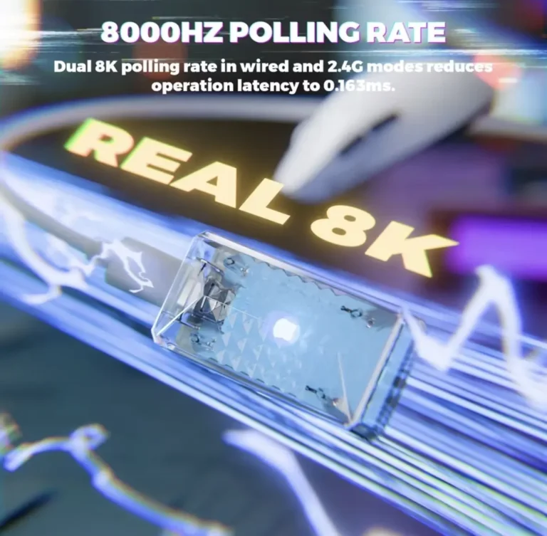 ATTACK SHARK X8 Ultimate – Wireless Gaming Mouse | PAW3950MAX Sensor | 8K Polling | Black - Mouse photo 3 - Epic Key Morocco