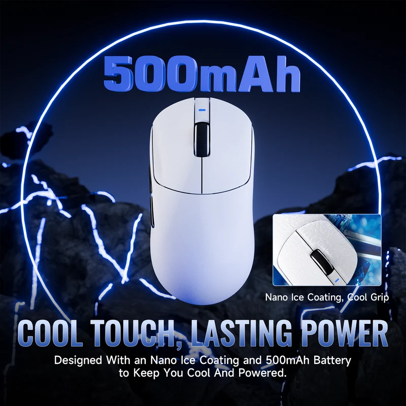 ATTACK SHARK X8 Ultra (White) - Vue 5 | Mouse Maroc