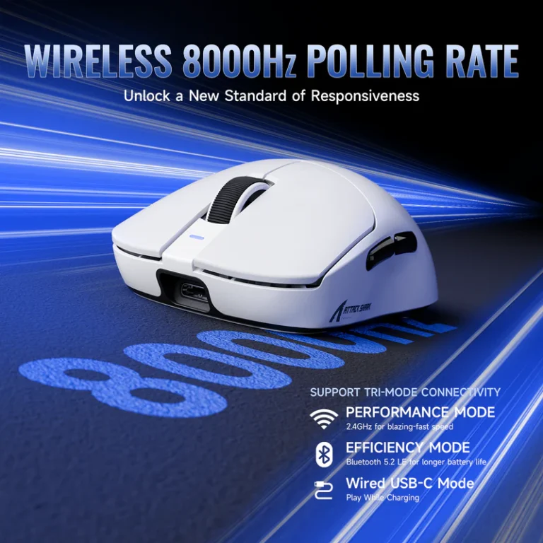 ATTACK SHARK X8Pro White - Mouse photo 3 - Epic Key Morocco