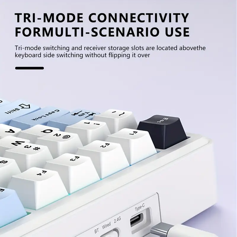 AULA F75 Max 75% Wireless Mechanical Keyboard – TFT Screen, Knob, Reaper Switches, Tri-Mode, RGB, Hot-Swappable (Glacier Blue) - Vue 2 | Mechanical Keyboard Maroc