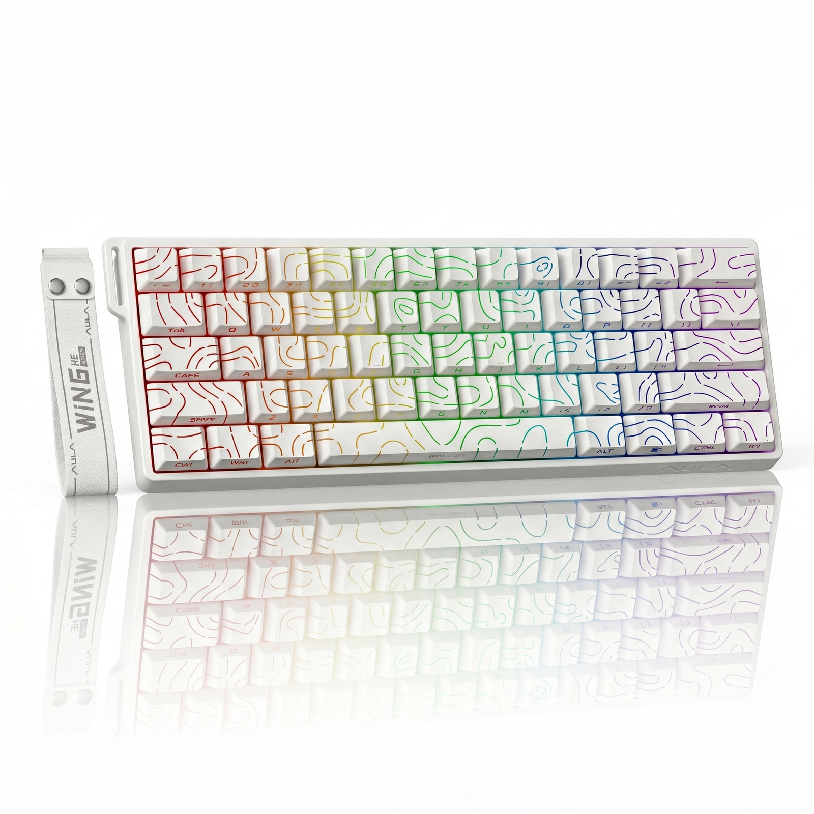 AULA WIN60 HE Series (white contour lines) - Keyboard | Acheter au Maroc - Epic Key
