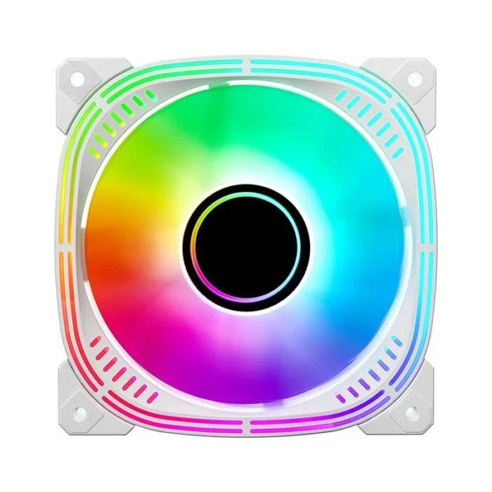 Case Fan 5V 3PIN ARGB AURA Temperature Control Silent PWM CPU Cooling Fan Prism II (White) - Vue 2 | Accessory Maroc