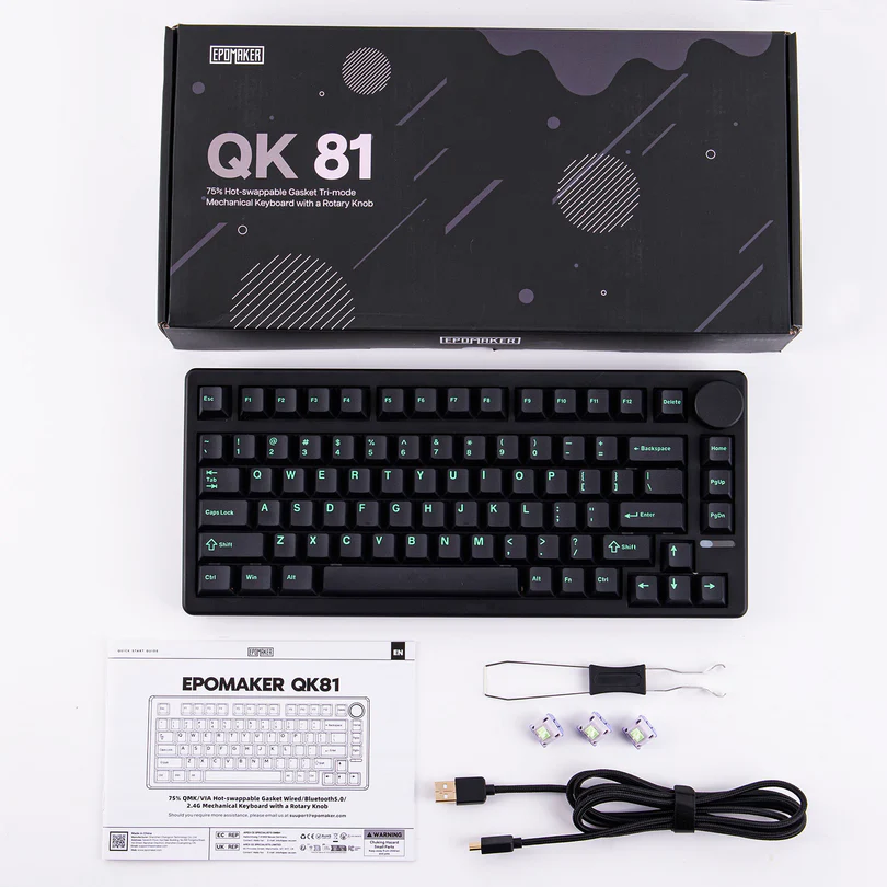 EPOMAKER QK81 - 75% Tri-Mode Mechanical Keyboard - Vue 5 | Keyboard Maroc