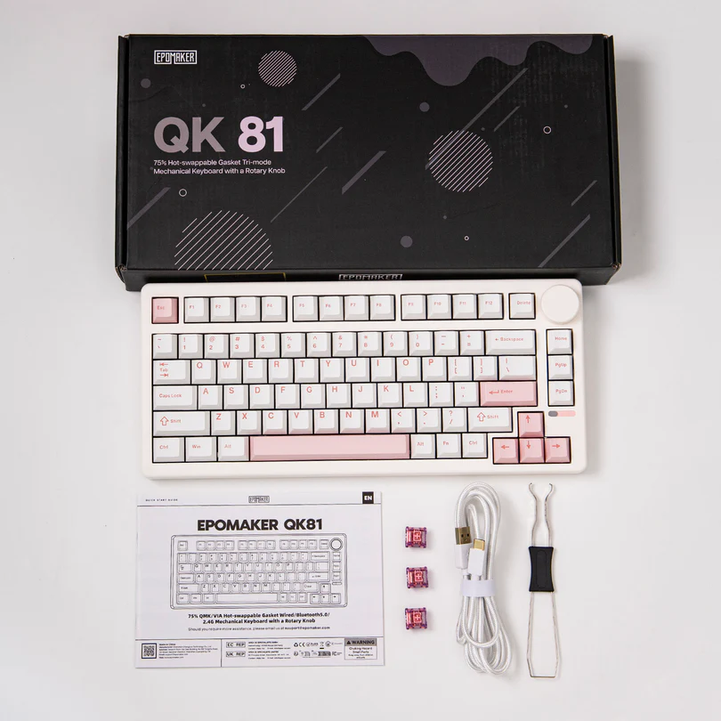 EPOMAKER QK81 - 75% Tri-Mode Mechanical Keyboard - Vue 7 | Keyboard Maroc
