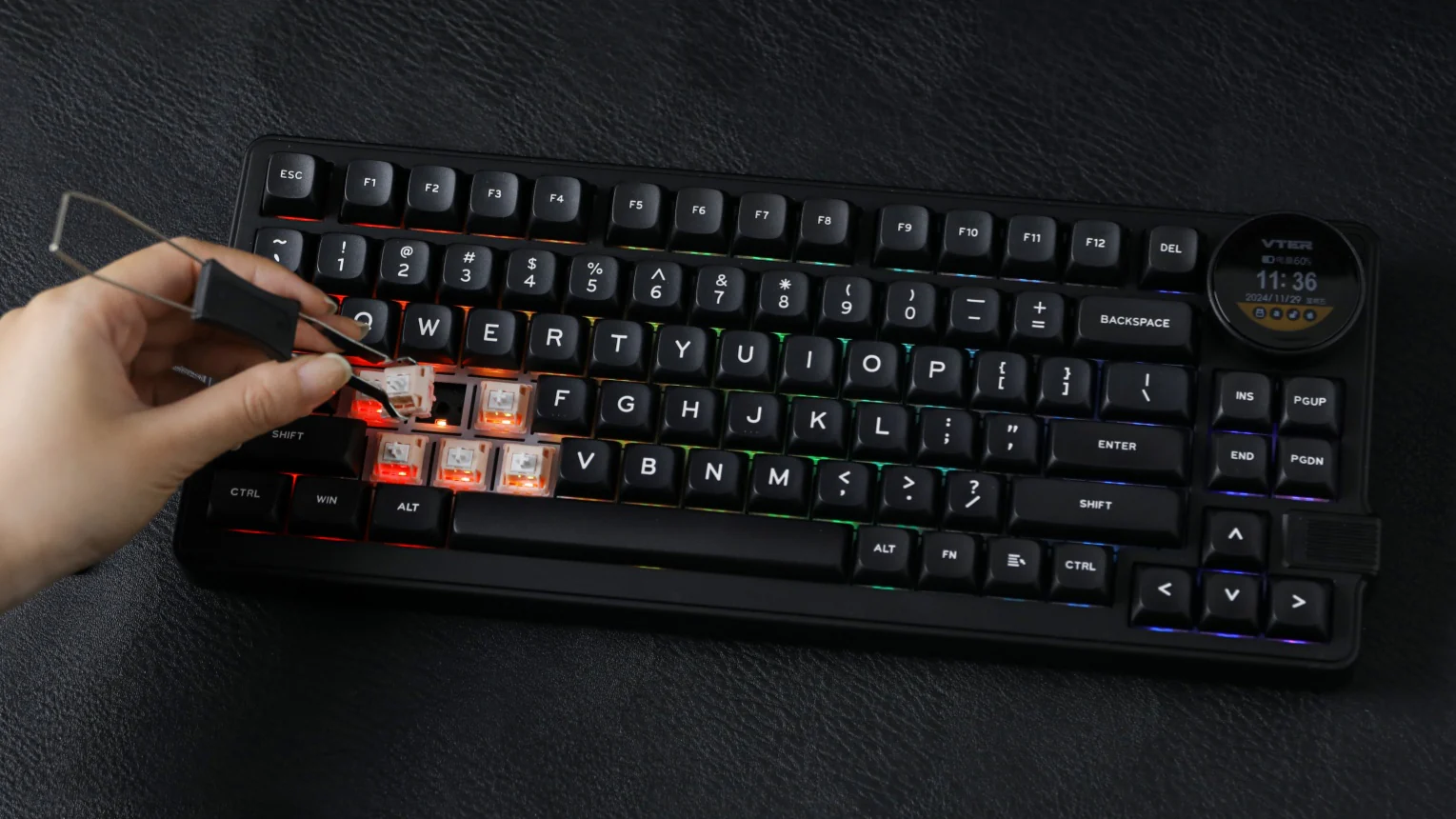 Feker K75 Lite Gasket Mechanical Keyboard – 83-Key Hot-Swappable RGB Keyboard with Screen & Knob, Wireless/USB-C, 5000mAh Battery, for Windows & Mac - Vue 3 | Mechanical Keyboard Maroc