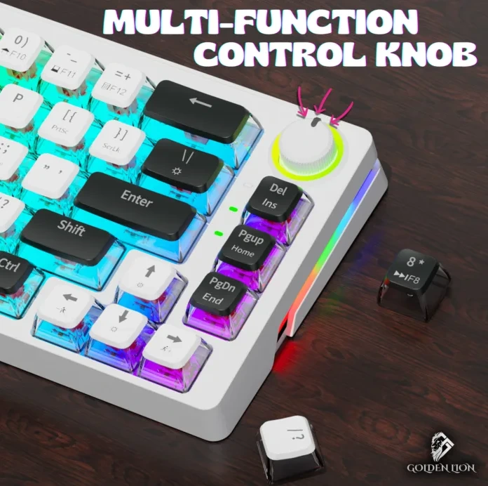 Golden Lion GI68 65% Hot-Swappable Mechanical Keyboard Red Switches - Vue 4 | Keyboard Maroc