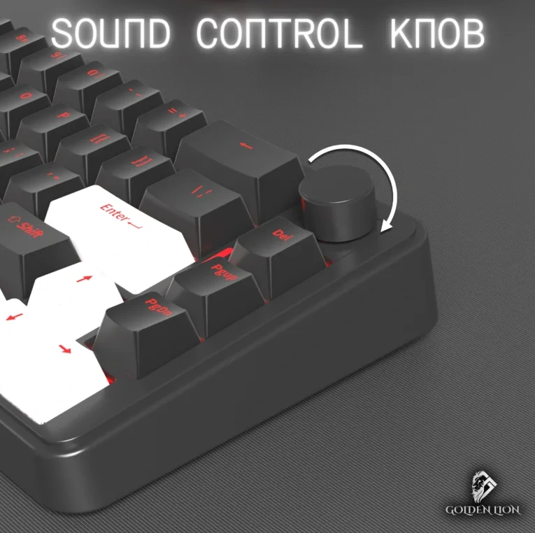 Golden Lion GM68 65% Hot-Swappable Mechanical Keyboard Red/Silver Switches (Black) - Keyboard photo 3 - Epic Key Morocco