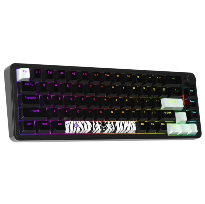 Golden Lion GM68 65% Hot-Swappable Mechanical Keyboard Red/Silver Switches (Black) - Epic Key Morocco