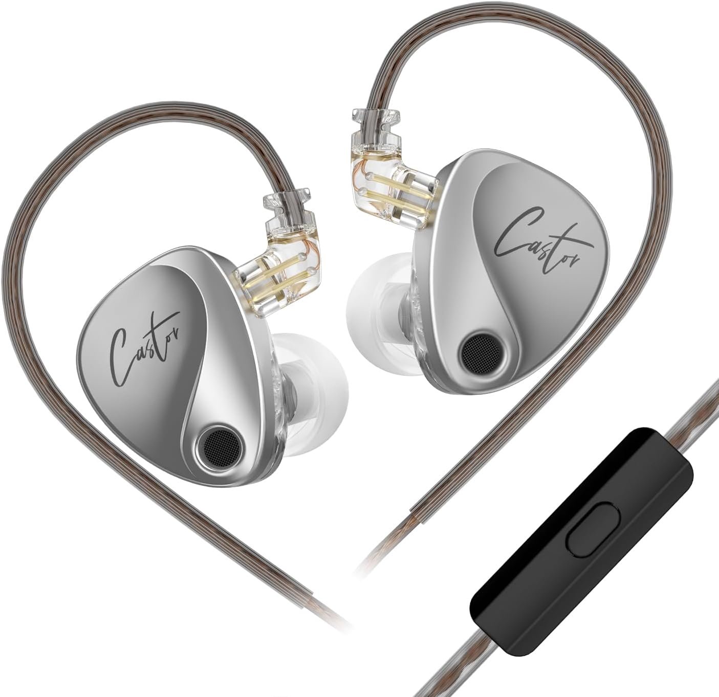 KZ Castor Harman Bass Edition IEM – Dual Dynamic Drivers, 16 Tunable Sound Profiles, Noise-Isolating In-Ear Monitors (Standard Bass, with Mic) (Silver) - Earphones | Acheter au Maroc - Epic Key