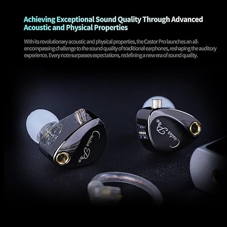 KZ Castor PRO Dual Dynamic Driver IEM – Tunable In-Ear Monitor with 16 Sound Profiles, Deep Bass & Detachable 2-PIN Cable (With Mic) - Vue 4 | Earphones Maroc