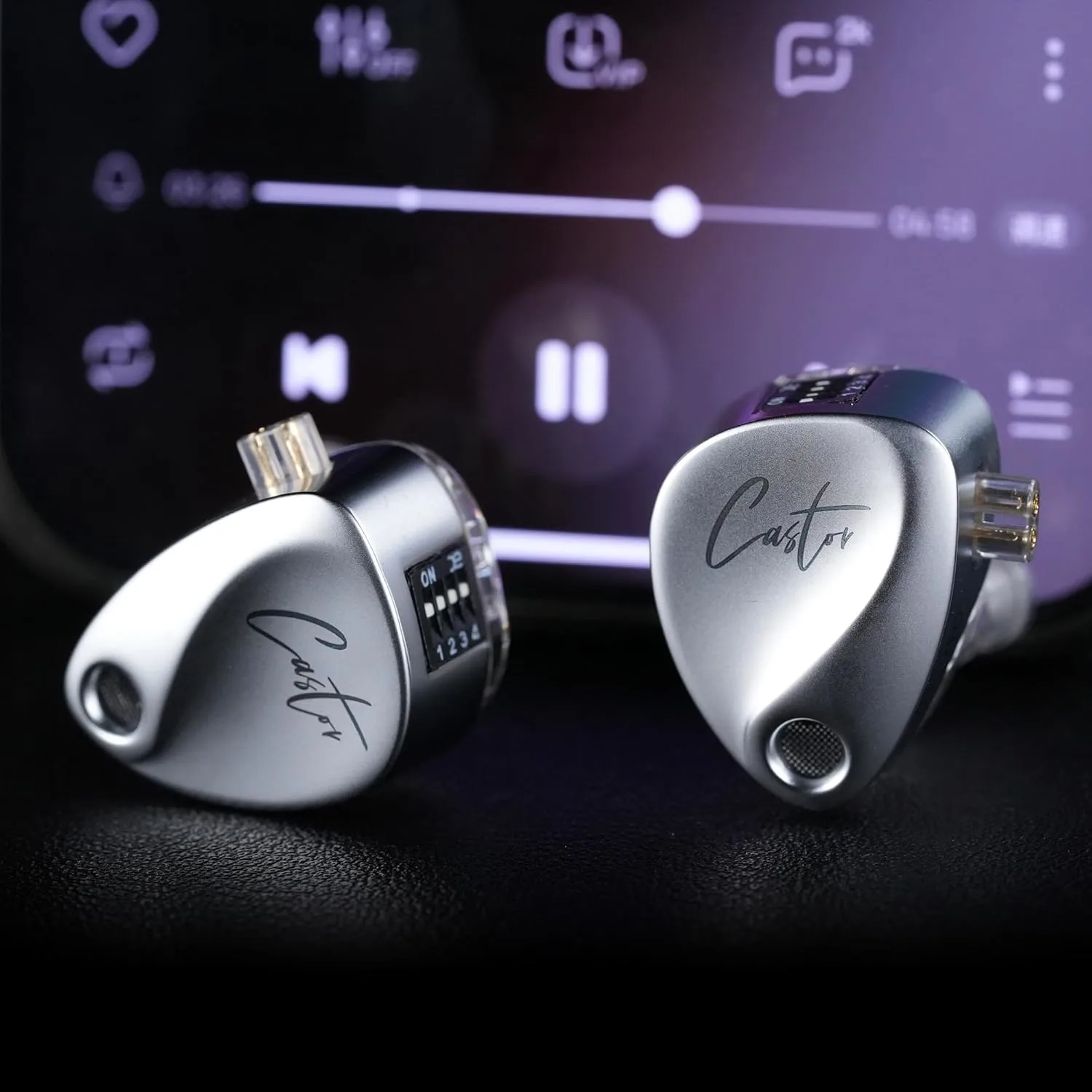KZ Castor Harman Bass Edition IEM – Dual Dynamic Drivers, 16 Tunable Sound Profiles, Noise-Isolating In-Ear Monitors (Standard Bass, No Mic) - Vue 2 | Earphones Maroc