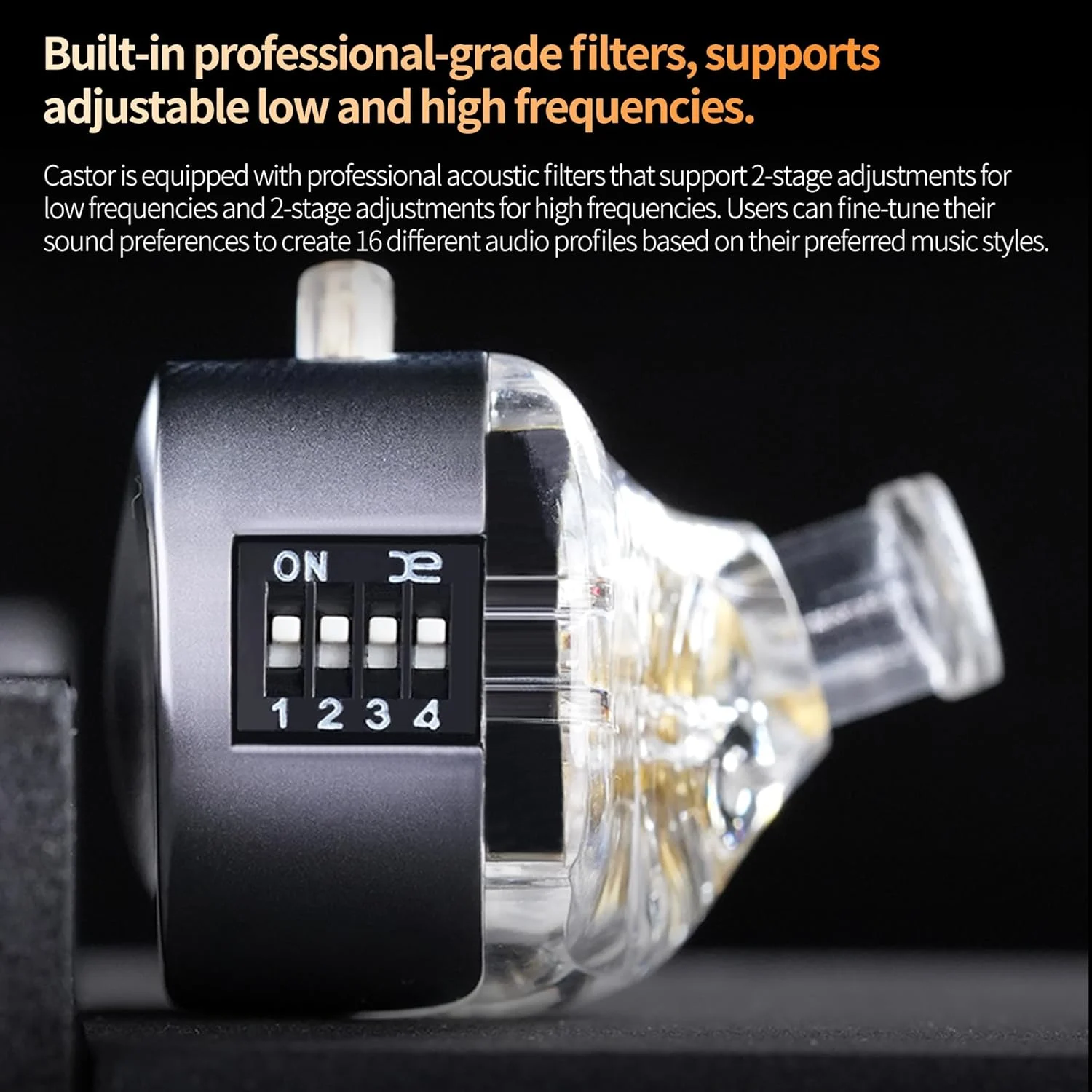 KZ Castor Harman Bass Edition IEM – Dual Dynamic Drivers, 16 Tunable Sound Profiles, Noise-Isolating In-Ear Monitors (Standard Bass, No Mic) - Vue 3 | Earphones Maroc