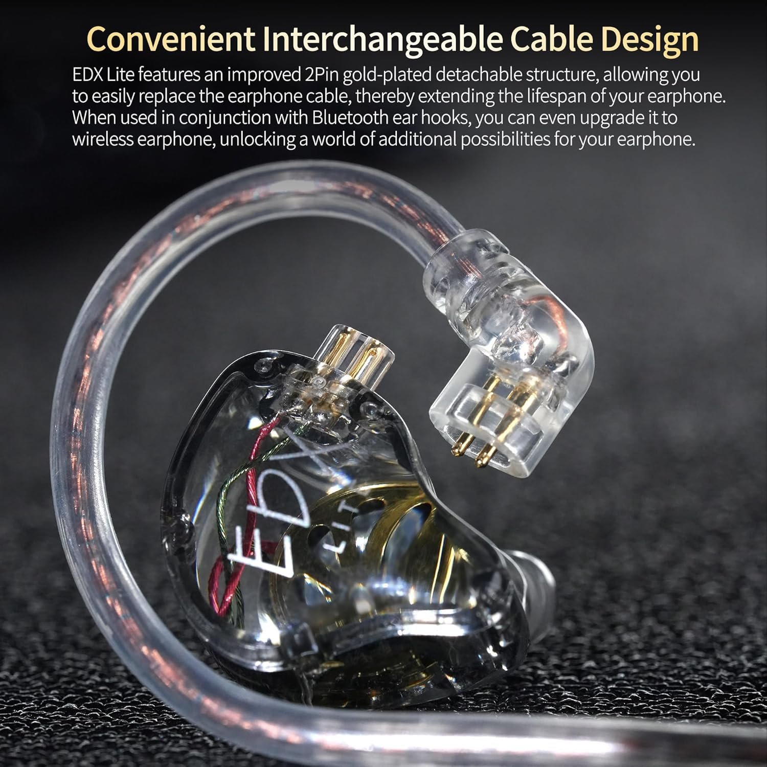 KZ EDX Lite - Wired Earphones with Clear Sound and Lightweight Design (Clear Color) With Mic - Vue 6 | Earphones Maroc