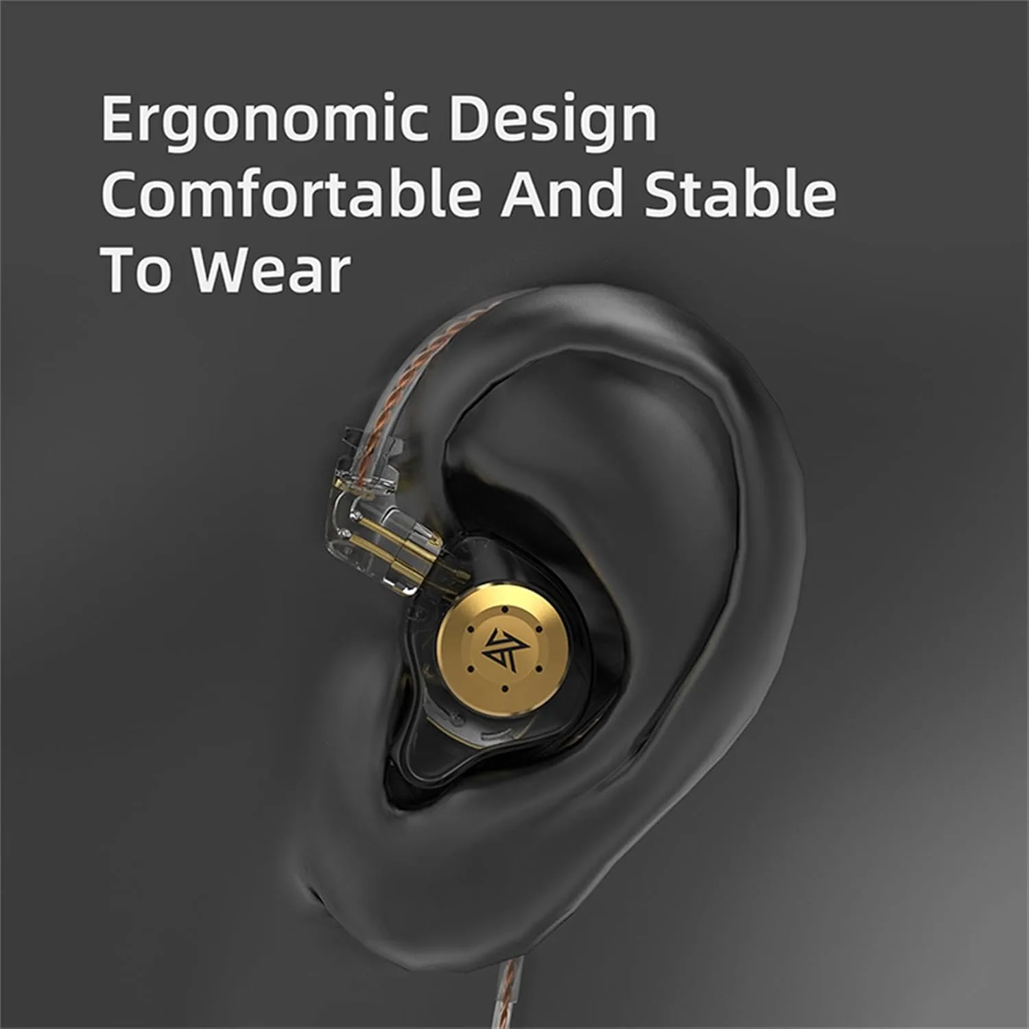 KZ EDX PRO In-Ear Gaming Earbuds with Mic – 10mm Dynamic Driver, Detachable Cable, HiFi Bass IEM Headphones for Gaming, Music & More (Black) - Vue 4 | Earphones Maroc