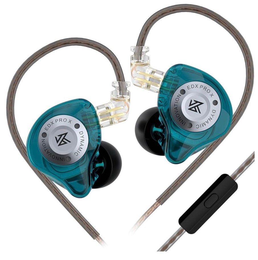 KZ EDX PRO X In-Ear Headphones – HiFi Dynamic Driver Earbuds with Deep Bass, Noise Reduction, Detachable Cable, for Music, Gaming & Sports (cyan) With mic - Earphones | Acheter au Maroc - Epic Key