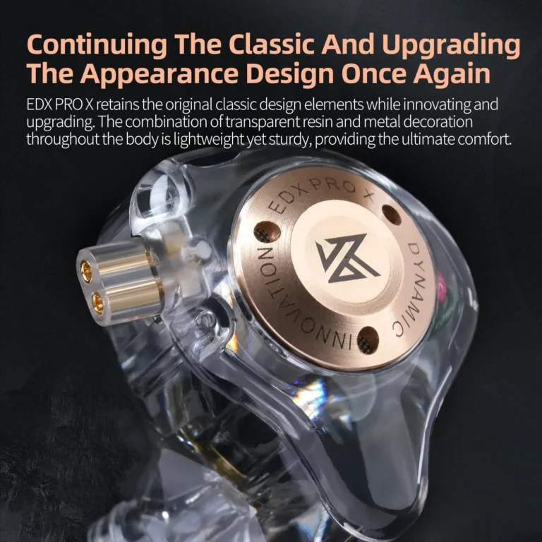 KZ EDX PRO X In-Ear Headphones – HiFi Dynamic Driver Earbuds with Deep Bass, Noise Reduction, Detachable Cable, for Music, Gaming & Sports (white) - Earphones photo 2 - Epic Key Morocco