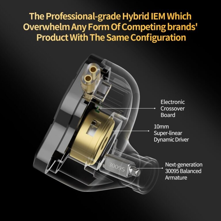 KZ ZSN Pro 2 In-Ear Monitors – Hybrid 1DD+1BA HiFi IEMs, Detachable Cable, Noise-Isolating Earbuds with Mic (Black) - Earphones photo 3 - Epic Key Morocco