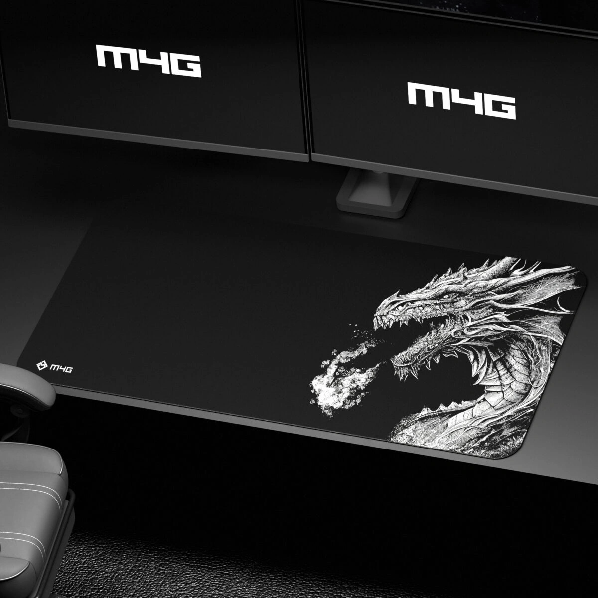 M4G Mouse Pad White Dragon 900×400mm / 4mm - Epic Key Morocco